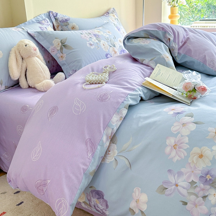 91家纺网 家纺一手货源 找家纺 绵庭家纺 2025新款田园花卉全棉纯棉印花四件套 汀兰影