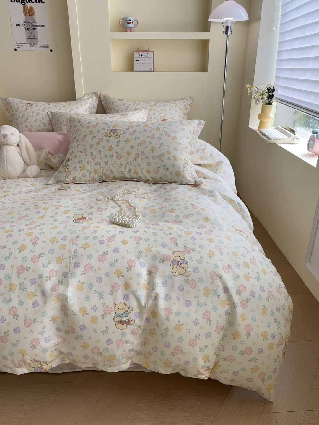 91家纺网 家纺一手货源 找家纺 绵庭家纺 2025新款田园花卉全棉纯棉印花四件套 维尼花海