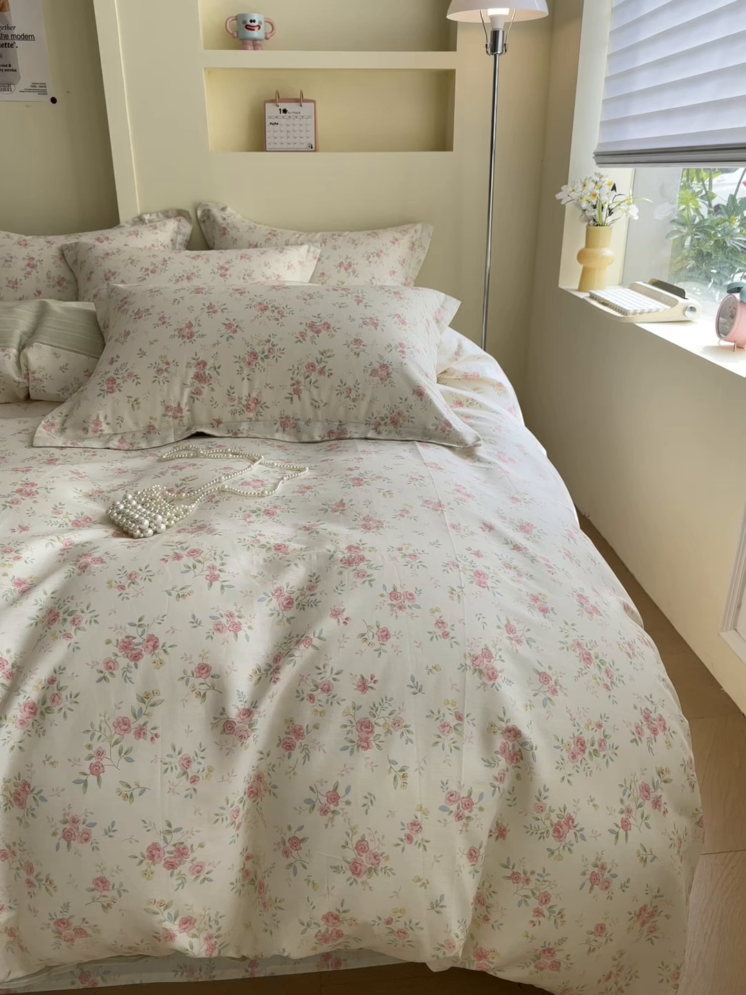 91家纺网 家纺一手货源 找家纺 绵庭家纺 2025新款田园花卉全棉纯棉印花四件套 小清欢