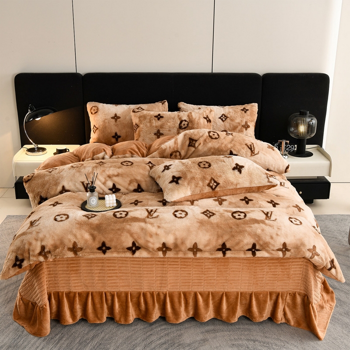 91家纺网 家纺一手货源 找家纺 （总）德比尔斯  2025新款兔毛绒兔兔绒牛奶绒四件套床盖款