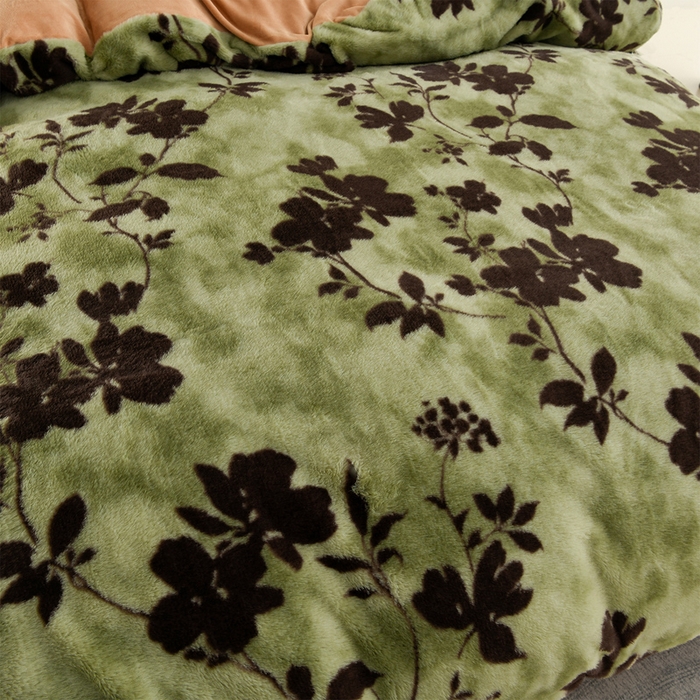 91家纺网 家纺一手货源 找家纺 德比尔斯  2025新款兔毛绒兔兔绒牛奶绒四件套床盖款 椿野