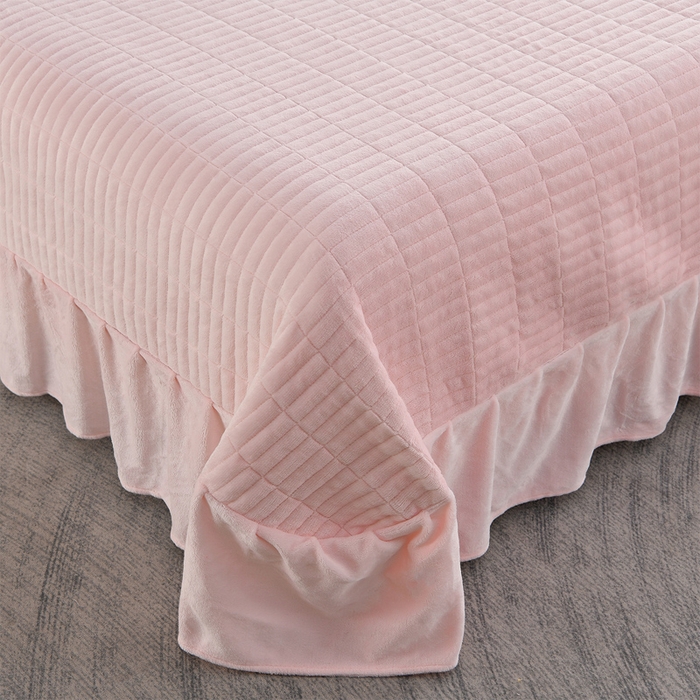 91家纺网 家纺一手货源 找家纺 德比尔斯  2025新款兔毛绒兔兔绒牛奶绒四件套床盖款 花间密语