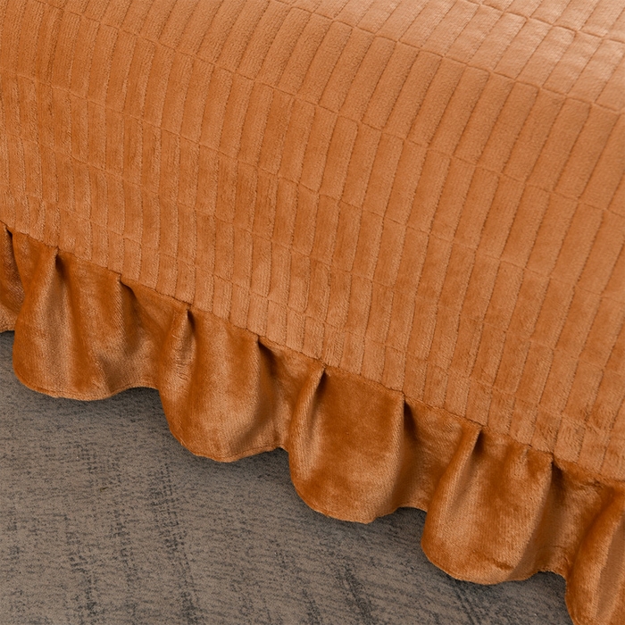 91家纺网 家纺一手货源 找家纺 德比尔斯  2025新款兔毛绒兔兔绒牛奶绒四件套床盖款 幻蝶咖