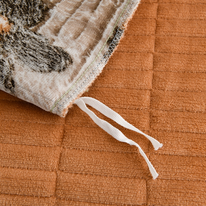 91家纺网 家纺一手货源 找家纺 德比尔斯  2025新款兔毛绒兔兔绒牛奶绒四件套床盖款 幻蝶咖