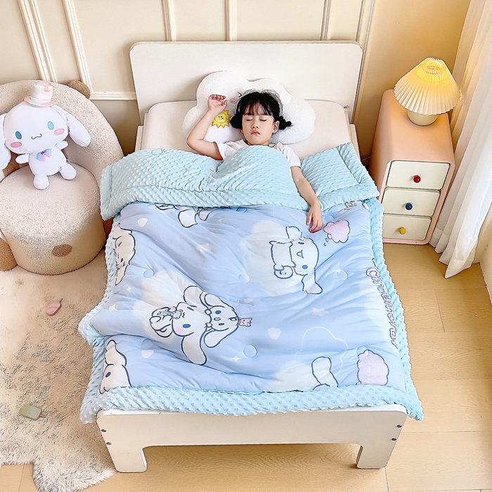 91家纺网 家纺一手货源 找家纺 （总）吉咪兔家纺 25年新款三丽鸥库洛米儿童豆豆被针织棉幼儿园宝宝午睡春秋四季婴儿被子