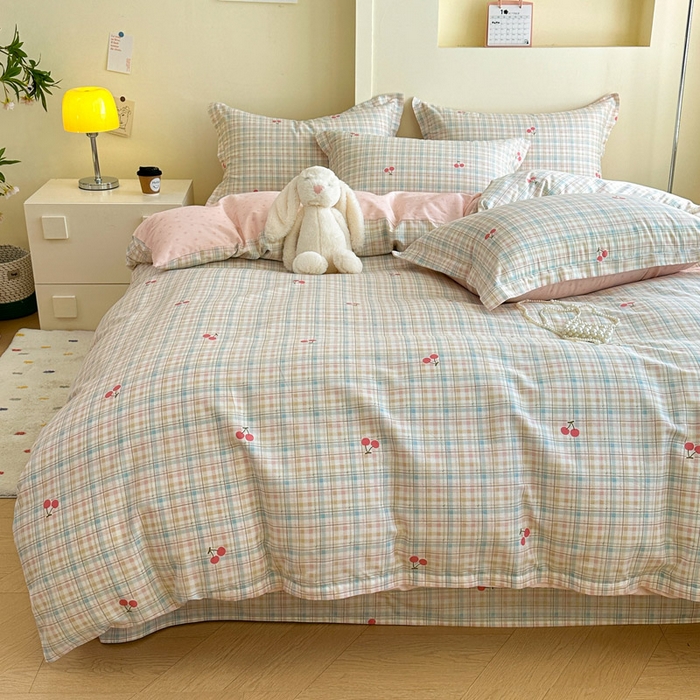 91家纺网 家纺一手货源 找家纺 绵庭家纺 2025新款田园花卉全棉纯棉印花四件套 樱桃计划