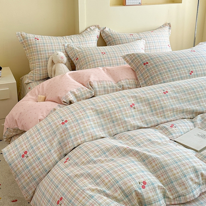 91家纺网 家纺一手货源 找家纺 绵庭家纺 2025新款田园花卉全棉纯棉印花四件套 樱桃计划