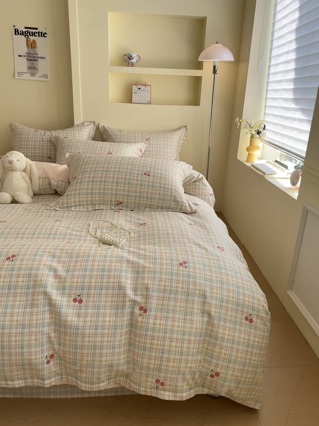 91家纺网 家纺一手货源 找家纺 绵庭家纺 2025新款田园花卉全棉纯棉印花四件套 樱桃计划