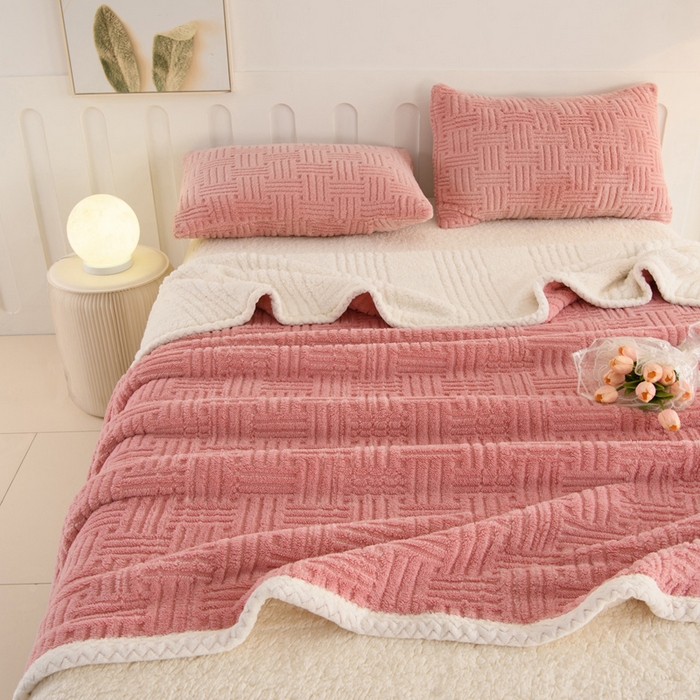 91家纺网 家纺一手货源 找家纺 （总）圣靓 2025新款塔芙绒羊羔绒双层毯子毛毯