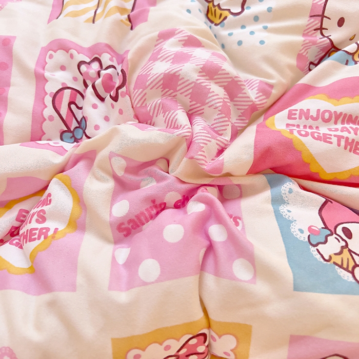 91家纺网 家纺一手货源 找家纺 吉咪兔家纺 25年新款三丽鸥库洛米儿童豆豆被针织棉幼儿园宝宝午睡春秋四季婴儿被子KT美乐蒂