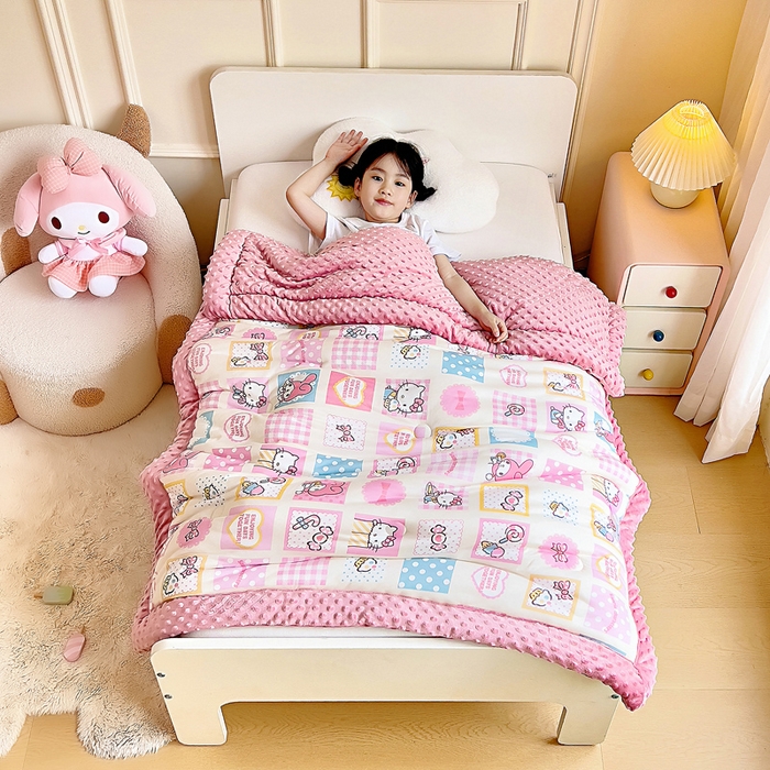 吉咪兔家纺 25年新款三丽鸥库洛米儿童豆豆被针织棉幼儿园宝宝午睡春秋四季婴儿被子KT美乐蒂
