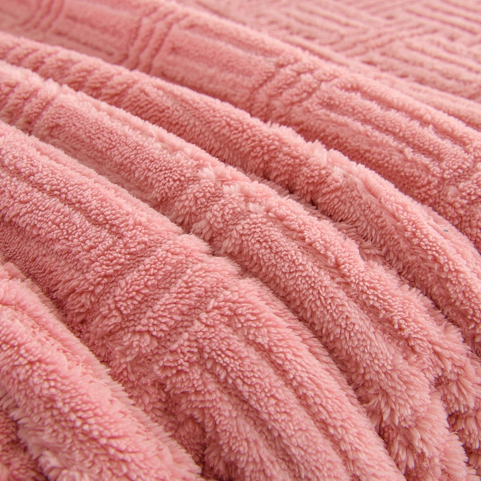 91家纺网 家纺一手货源 找家纺 圣靓 2025新款塔芙绒羊羔绒双层毯子毛毯 暖窝樱粉