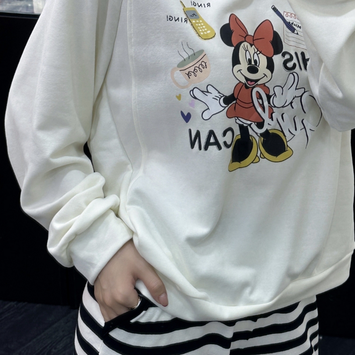 91家纺网 家纺一手货源 找家纺 （总）妍景家居生活馆 2025新款休闲圆领条纹米奇套装