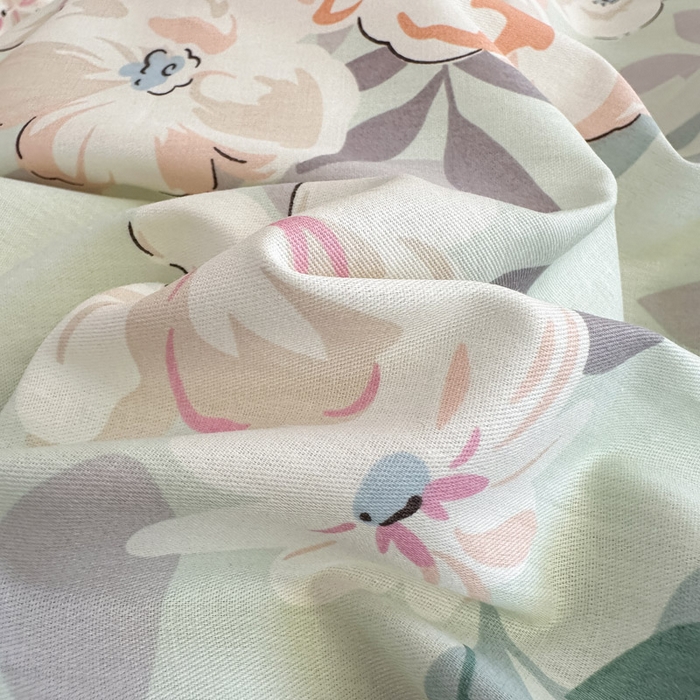 91家纺网 家纺一手货源 找家纺 绵庭家纺 2025新款田园花卉全棉纯棉印花四件套 幽兰花梦兰