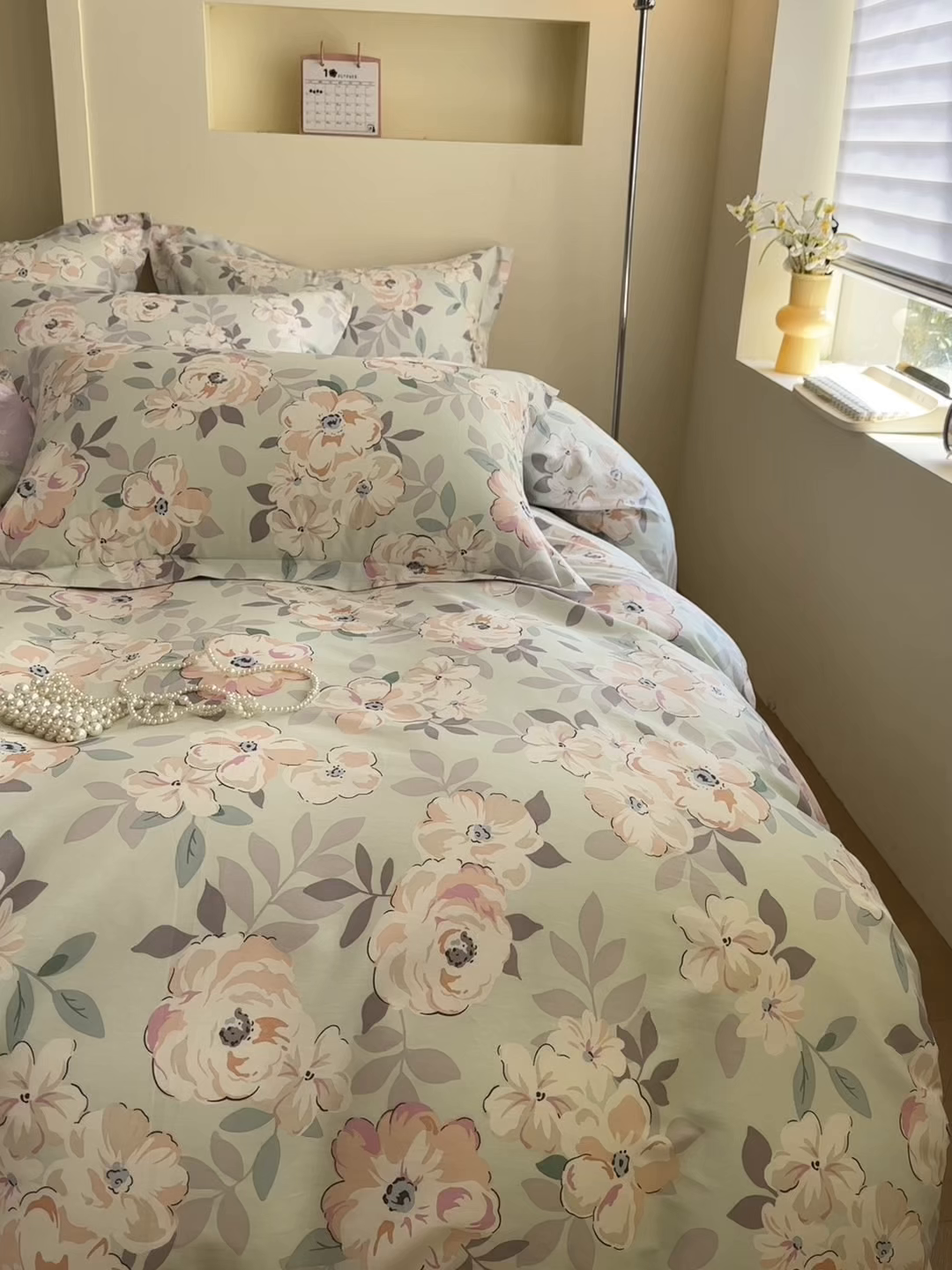 91家纺网 家纺一手货源 找家纺 绵庭家纺 2025新款田园花卉全棉纯棉印花四件套 幽兰花梦兰