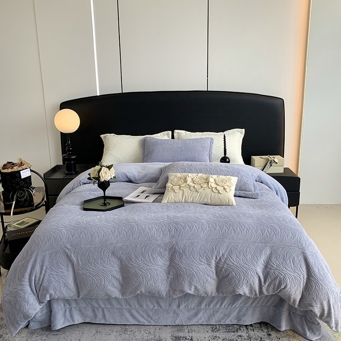 91家纺网 家纺一手货源 找家纺 （总）莱豫家纺 2025新款全消光雕花牛奶绒四件套-流年