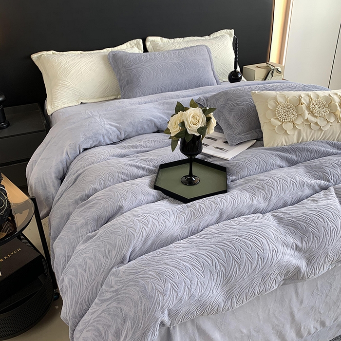 91家纺网 家纺一手货源 找家纺 （总）莱豫家纺 2025新款全消光雕花牛奶绒四件套-流年