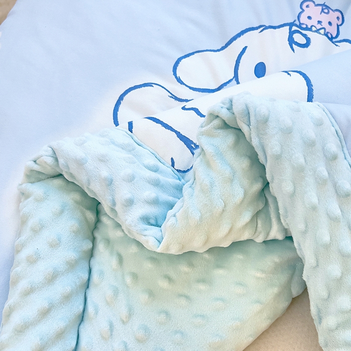 91家纺网 家纺一手货源 找家纺 吉咪兔家纺 25年新款三丽鸥库洛米儿童豆豆被针织棉幼儿园宝宝午睡春秋四季婴儿被子伙伴玉桂狗