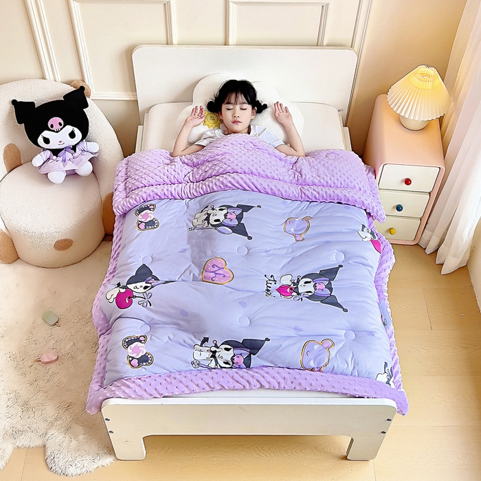 吉咪兔家纺 25年新款三丽鸥库洛米儿童豆豆被针织棉幼儿园宝宝午睡春秋四季婴儿被子苹果库洛米