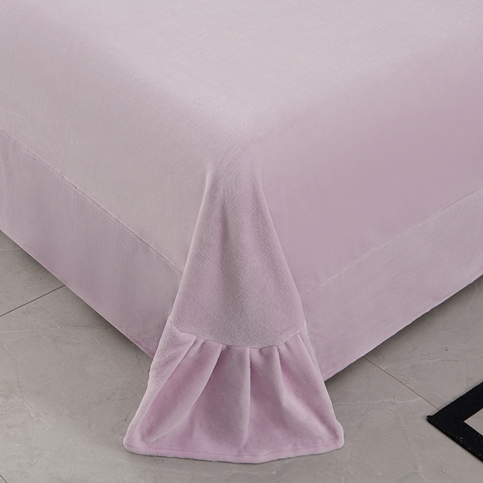 91家纺网 家纺一手货源 找家纺 德比尔斯 2025新款兔毛绒兔兔绒雕花牛奶绒四件套 花语-紫