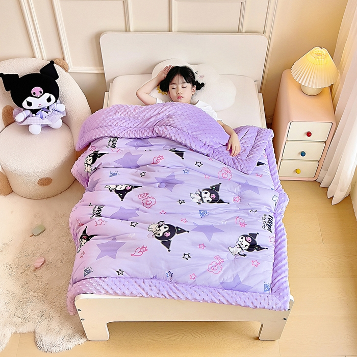 吉咪兔家纺 25年新款三丽鸥库洛米儿童豆豆被针织棉幼儿园宝宝午睡春秋四季婴儿被子五星库洛米