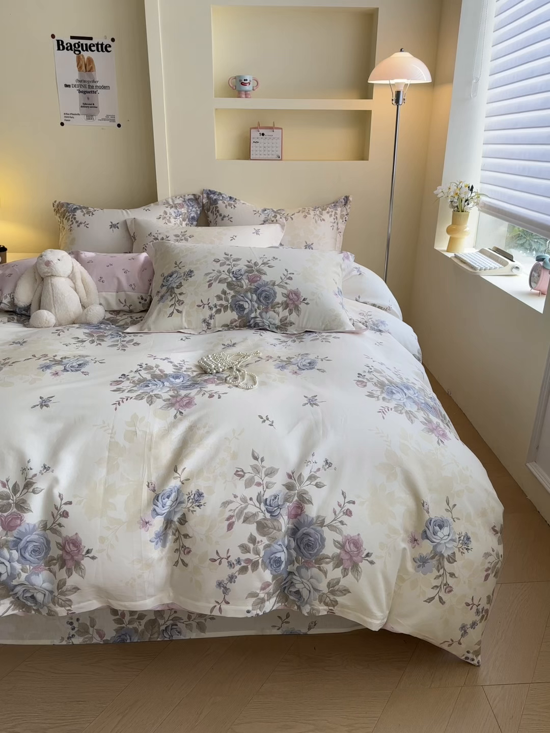 91家纺网 家纺一手货源 找家纺 绵庭家纺 2025新款田园花卉全棉纯棉印花四件套 又见江南