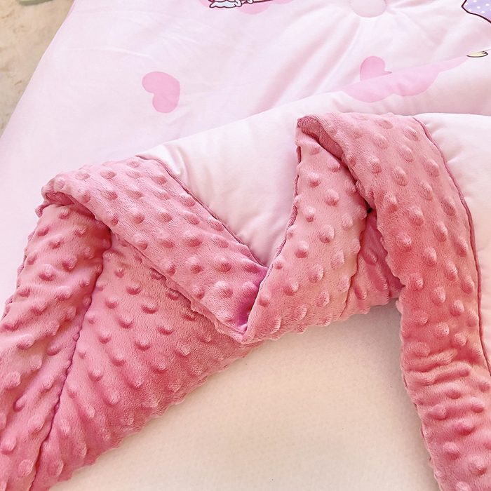 91家纺网 家纺一手货源 找家纺 吉咪兔家纺 25年新款三丽鸥库洛米儿童豆豆被针织棉幼儿园宝宝午睡春秋四季婴儿被子星星美乐蒂