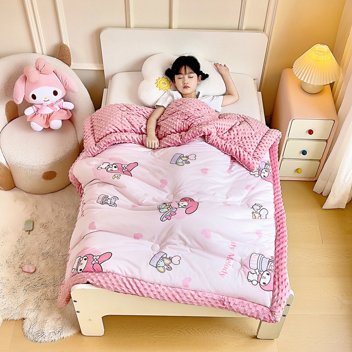 吉咪兔家纺 25年新款三丽鸥库洛米儿童豆豆被针织棉幼儿园宝宝午睡春秋四季婴儿被子星星美乐蒂