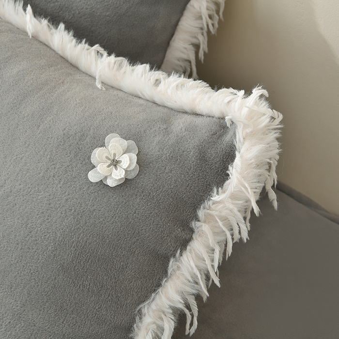 91家纺网 家纺一手货源 找家纺 德比尔斯 2025新款海獭毛石墨烯四件套 米娅-灰