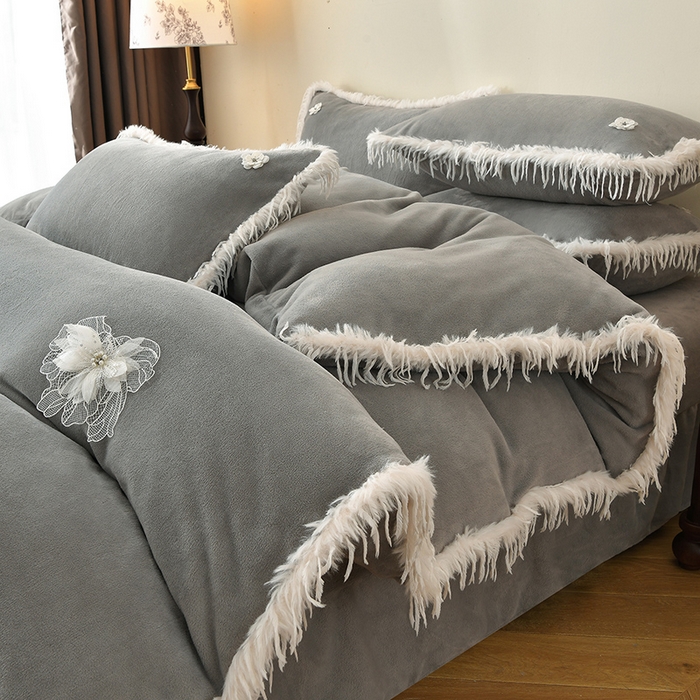 德比尔斯 2025新款海獭毛石墨烯四件套 米娅-灰