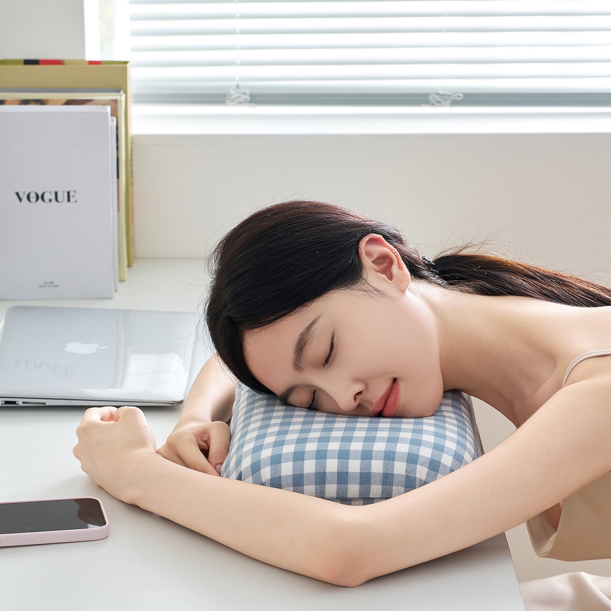 乐可 2025新款水洗棉乳胶面包枕头枕芯抱枕午睡枕露营枕 水洗棉乳胶面包枕-MS1蓝