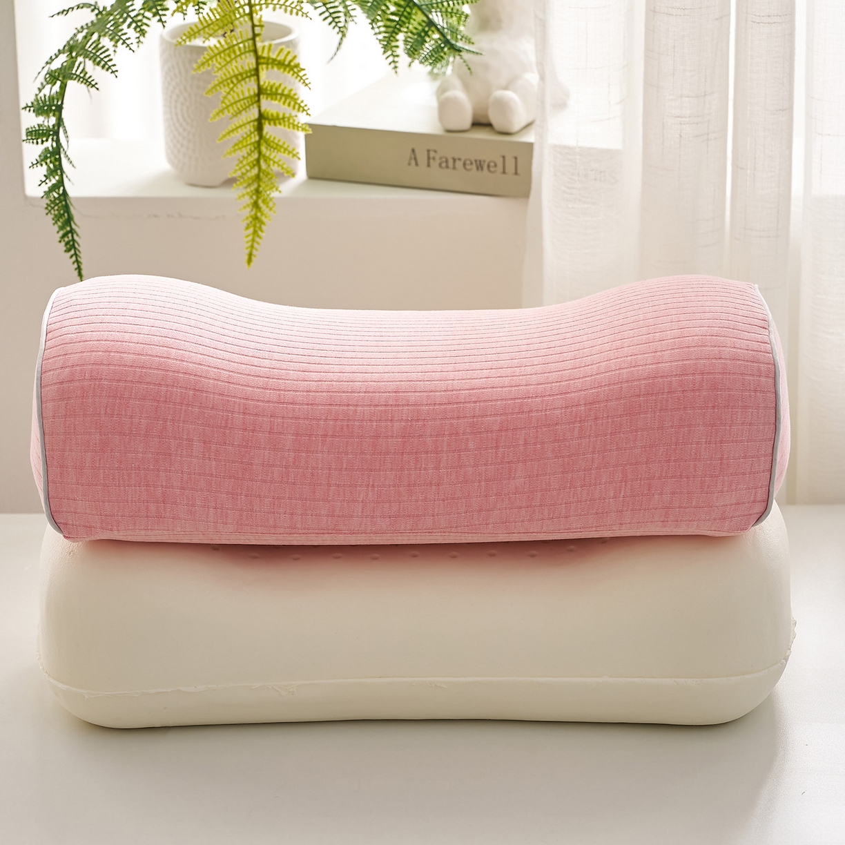 91家纺网 家纺一手货源 找家纺 （总）乐可 2025新款条纹乳胶便携枕头枕芯抱枕午睡枕露营枕