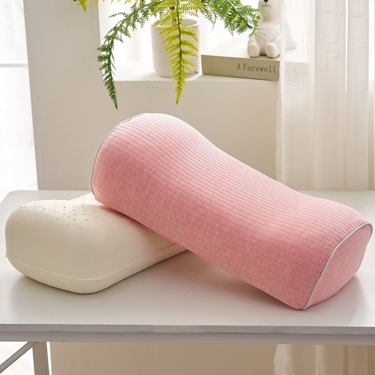 91家纺网 家纺一手货源 找家纺 （总）乐可 2025新款条纹乳胶便携枕头枕芯抱枕午睡枕露营枕