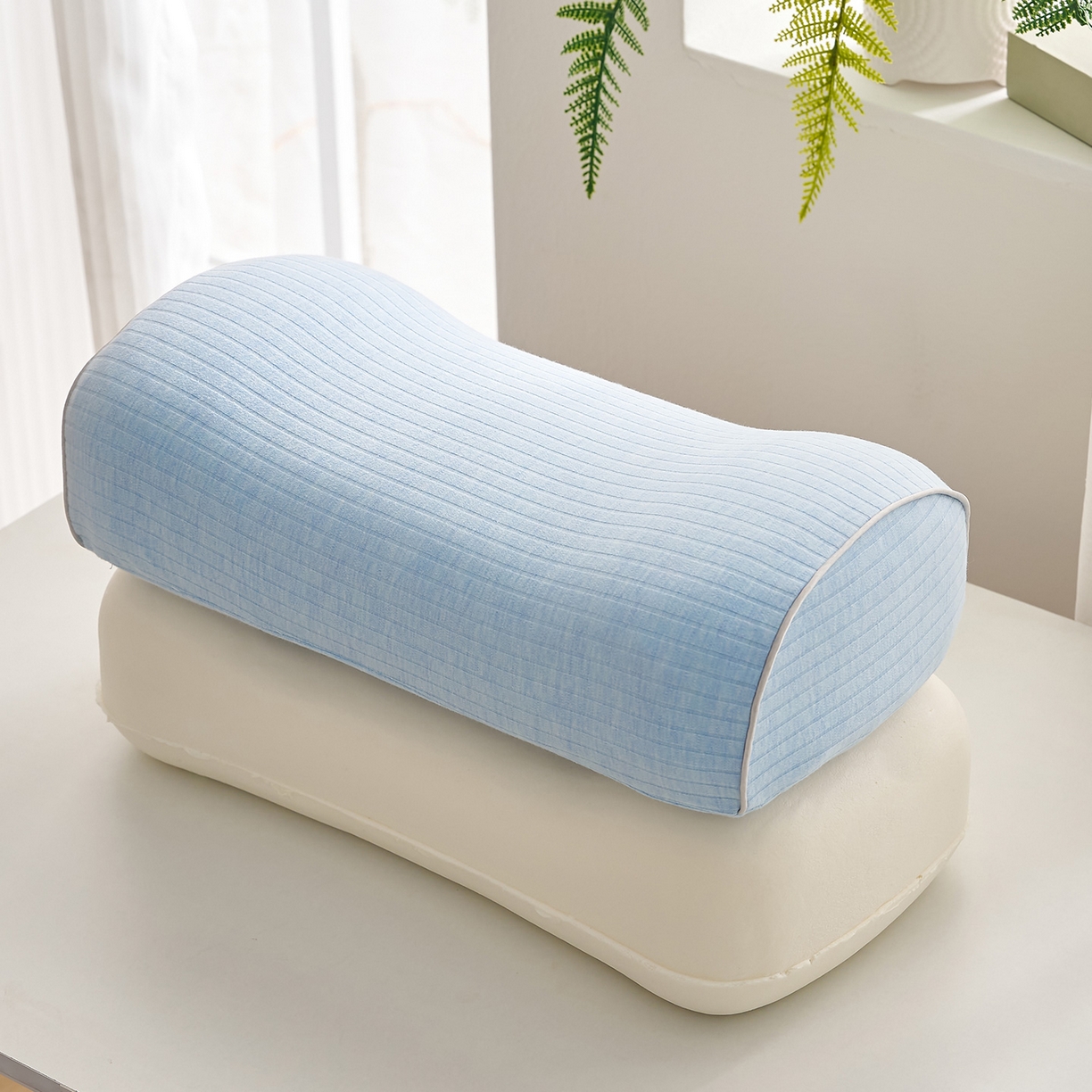 91家纺网 家纺一手货源 找家纺 （总）乐可 2025新款条纹乳胶便携枕头枕芯抱枕午睡枕露营枕