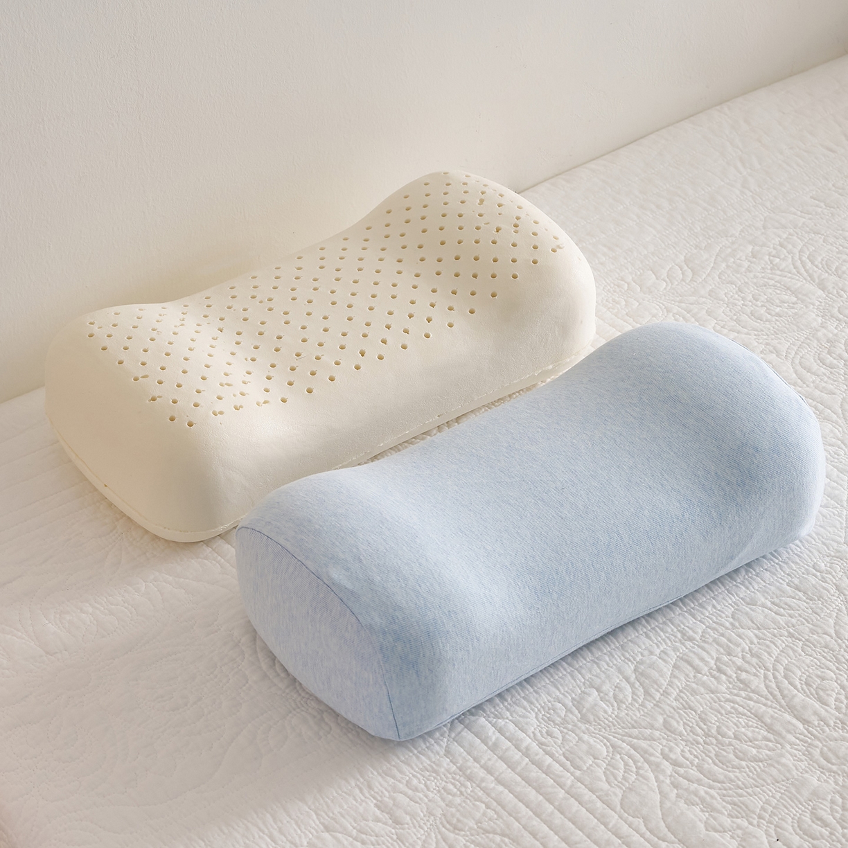 91家纺网 家纺一手货源 找家纺 乐可 2025新款针织棉乳胶便携枕头枕芯抱枕午睡枕露营枕 针织棉乳胶便携枕-XZ3天蓝