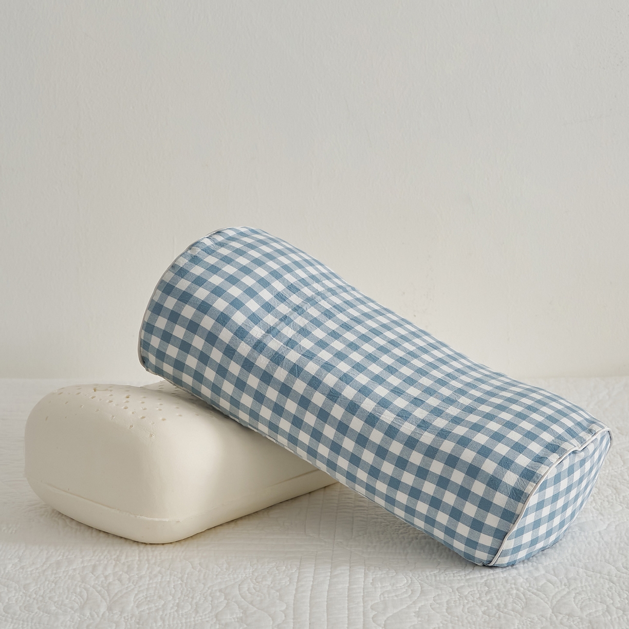 91家纺网 家纺一手货源 找家纺 乐可 2025新款水洗棉乳胶便携枕头枕芯抱枕午睡枕露营枕 水洗棉乳胶便携枕-XS3蓝