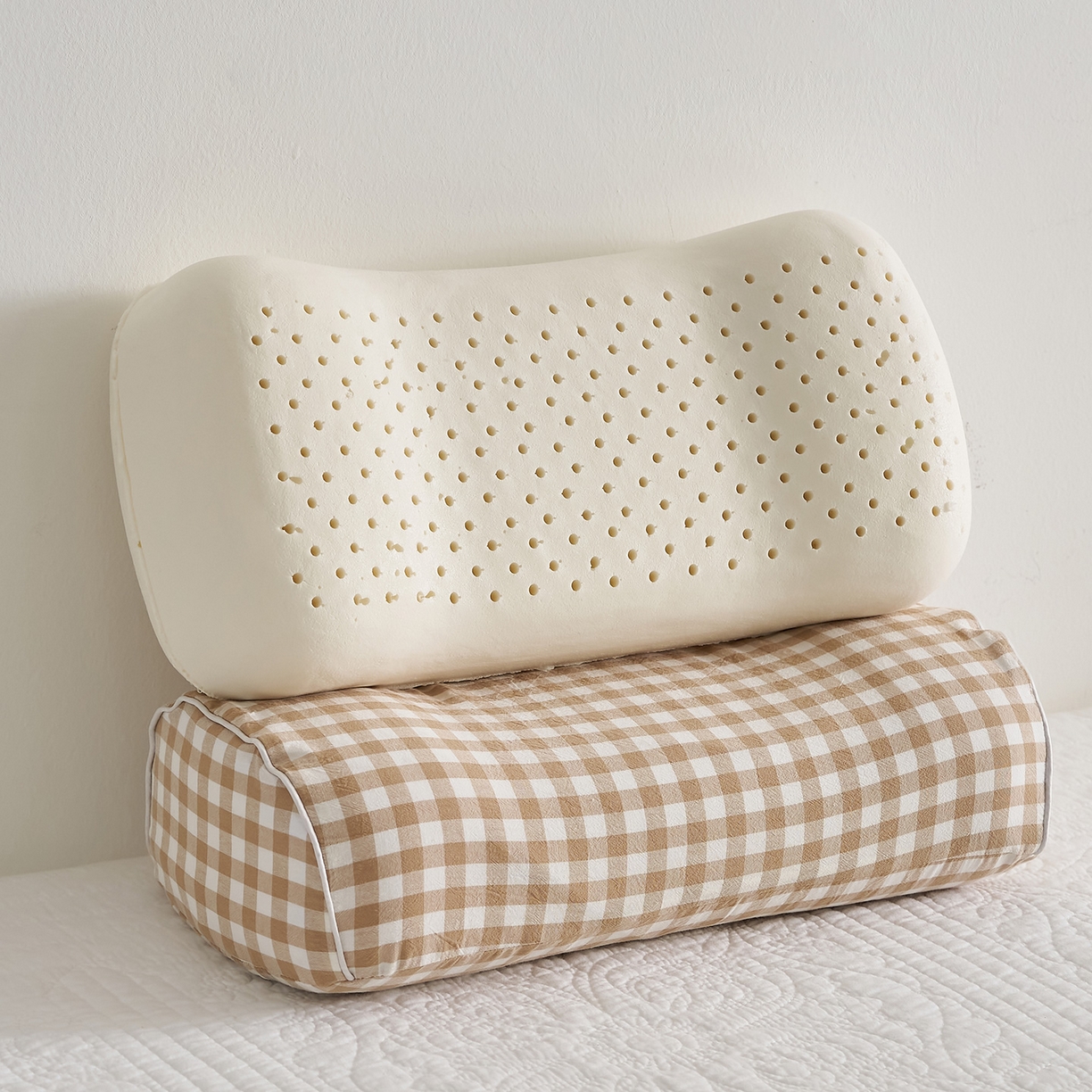 91家纺网 家纺一手货源 找家纺 （总）乐可 2025新款水洗棉乳胶便携枕头枕芯抱枕午睡枕露营枕