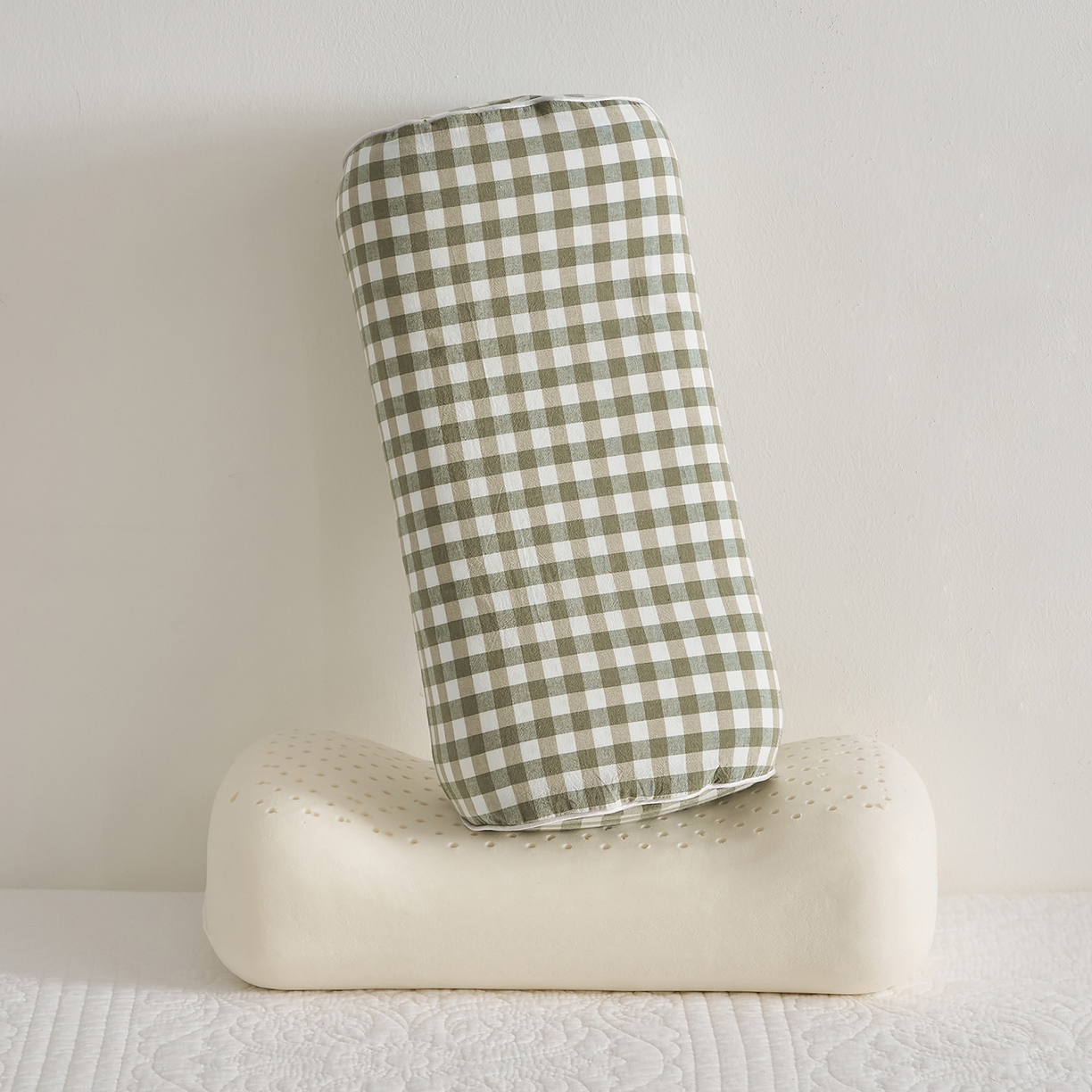 91家纺网 家纺一手货源 找家纺 乐可 2025新款水洗棉乳胶便携枕头枕芯抱枕午睡枕露营枕 水洗棉乳胶便携枕-XS3绿