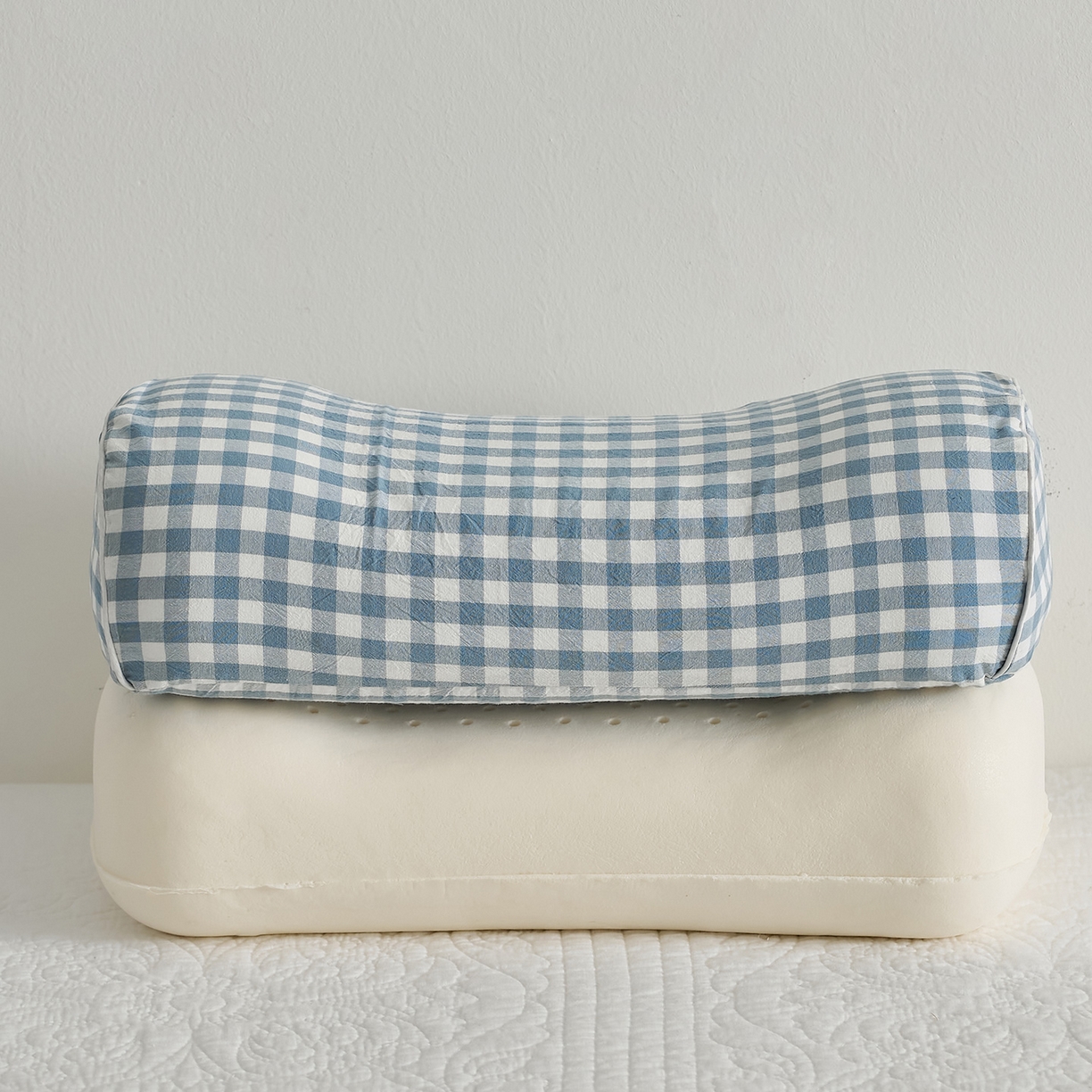 91家纺网 家纺一手货源 找家纺 乐可 2025新款水洗棉乳胶便携枕头枕芯抱枕午睡枕露营枕 水洗棉乳胶便携枕-XS3蓝