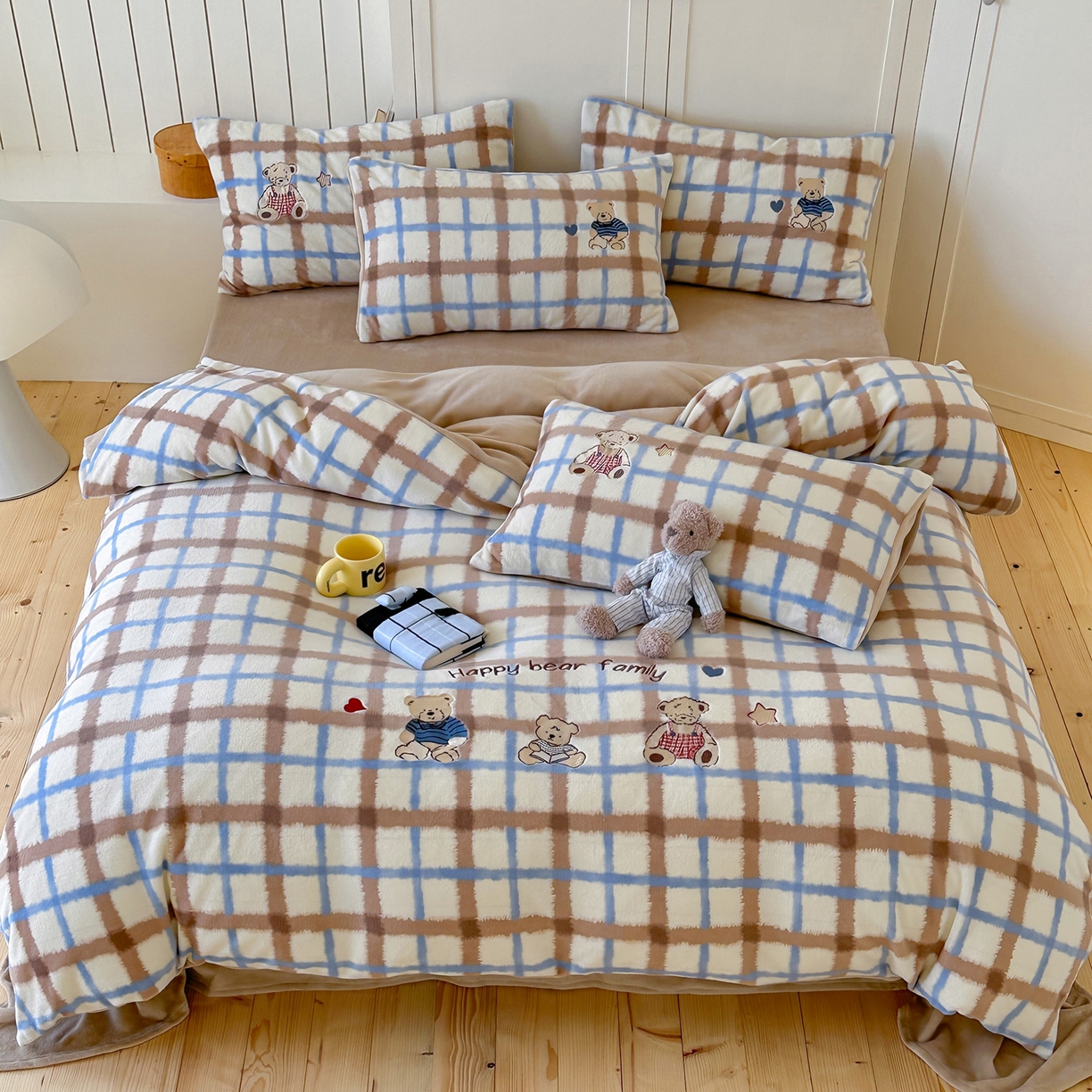 91家纺网 家纺一手货源 找家纺 （总）优悦生活馆 2025新款牛奶绒卡通印花刺绣四件套系列