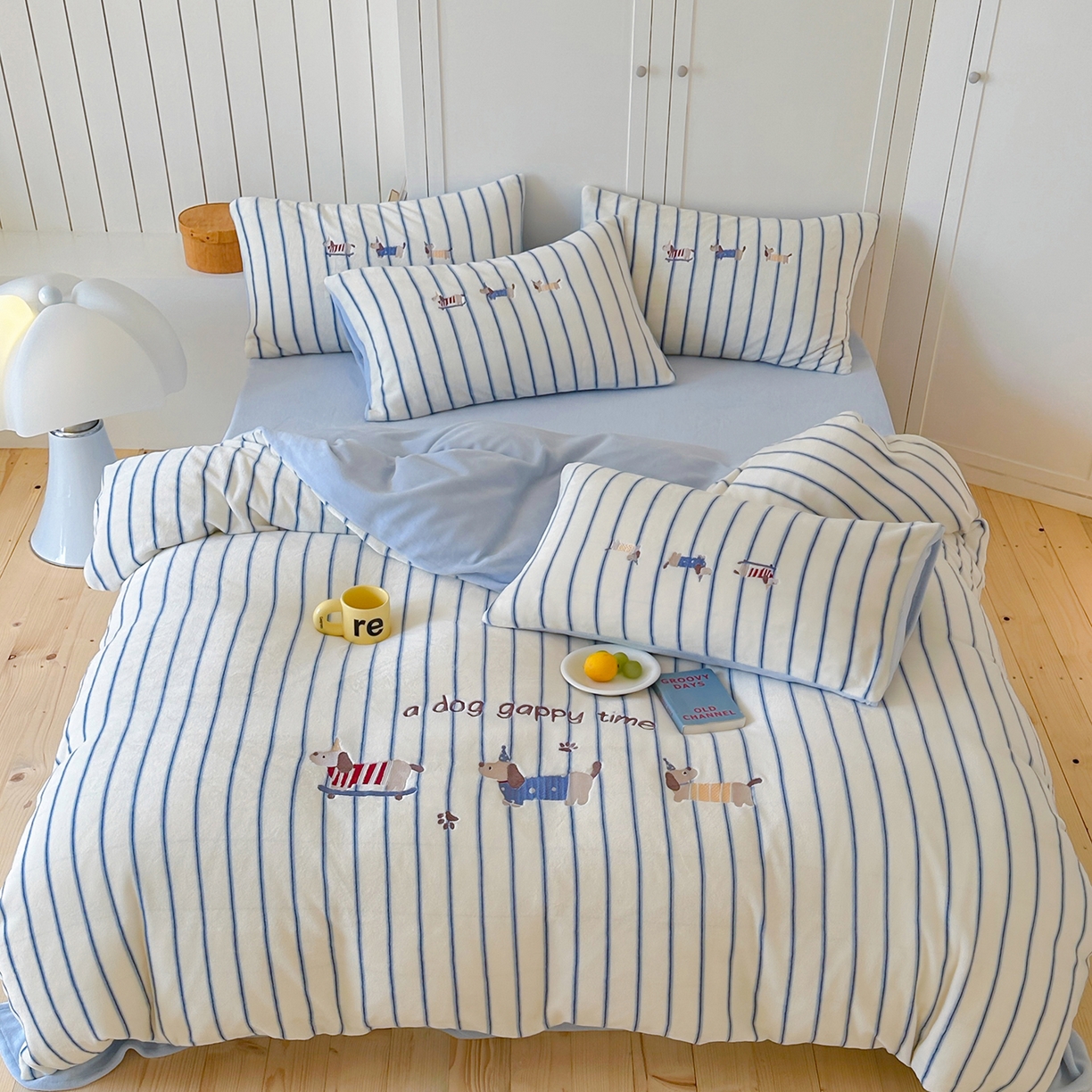 91家纺网 家纺一手货源 找家纺 （总）优悦生活馆 2025新款牛奶绒卡通印花刺绣四件套系列