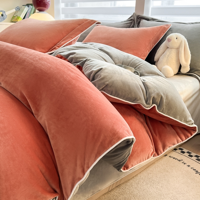 91家纺网 家纺一手货源 找家纺 （总）九沐良品 2025新款加厚婴儿绒牛奶绒四件套工艺款宝宝绒四件套