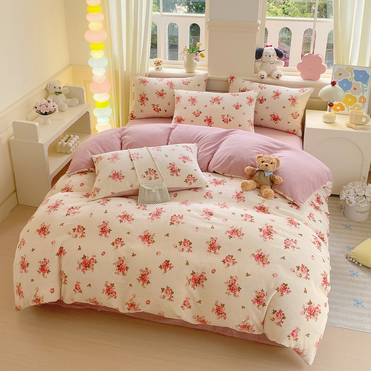 91家纺网 家纺一手货源 找家纺 （总）悦织湾家纺 2025新款高克重牛奶绒印花四件套床单床笠轻奢时尚床上用品三四件套被套