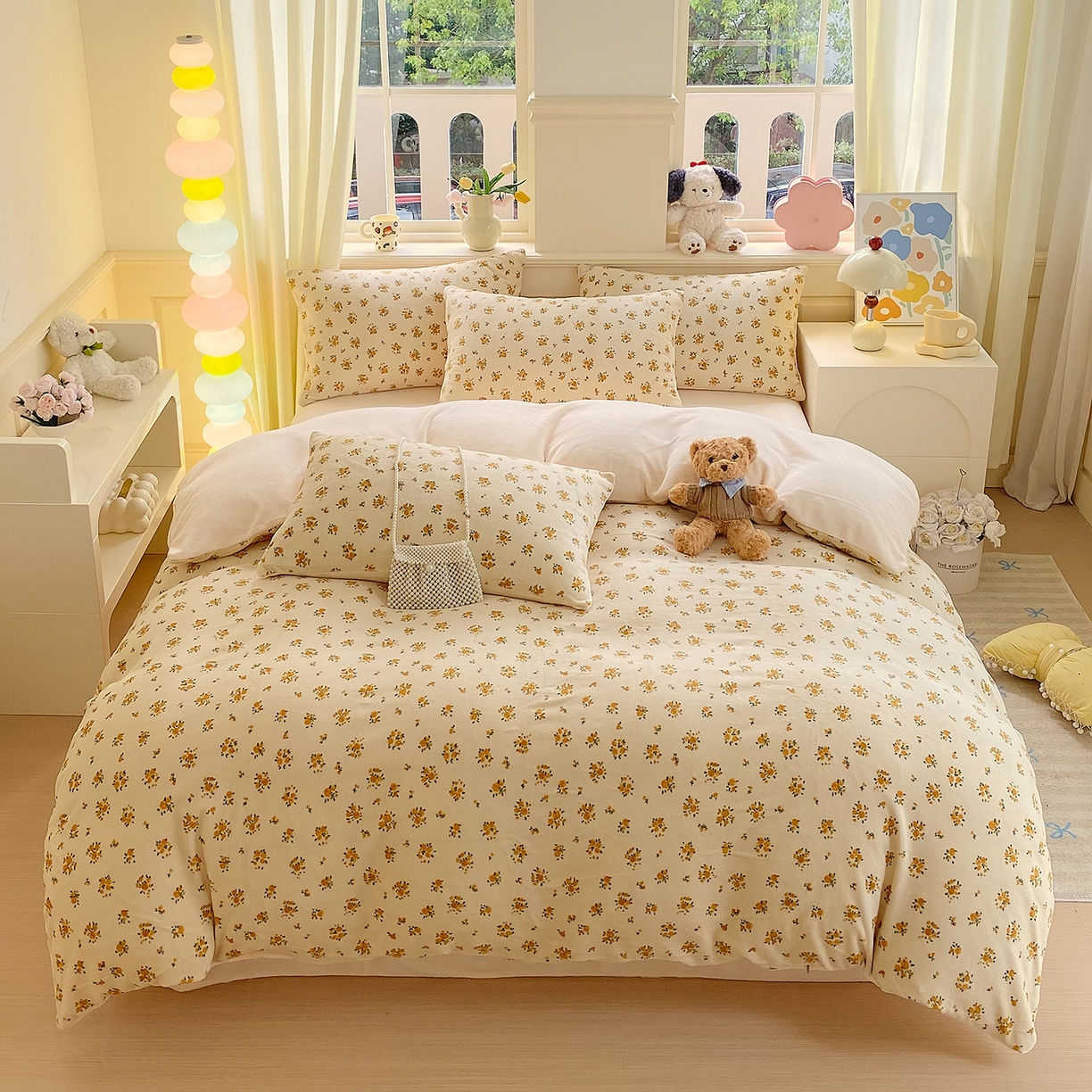 91家纺网 家纺一手货源 找家纺 （总）悦织湾家纺 2025新款高克重牛奶绒印花四件套床单床笠轻奢时尚床上用品三四件套被套