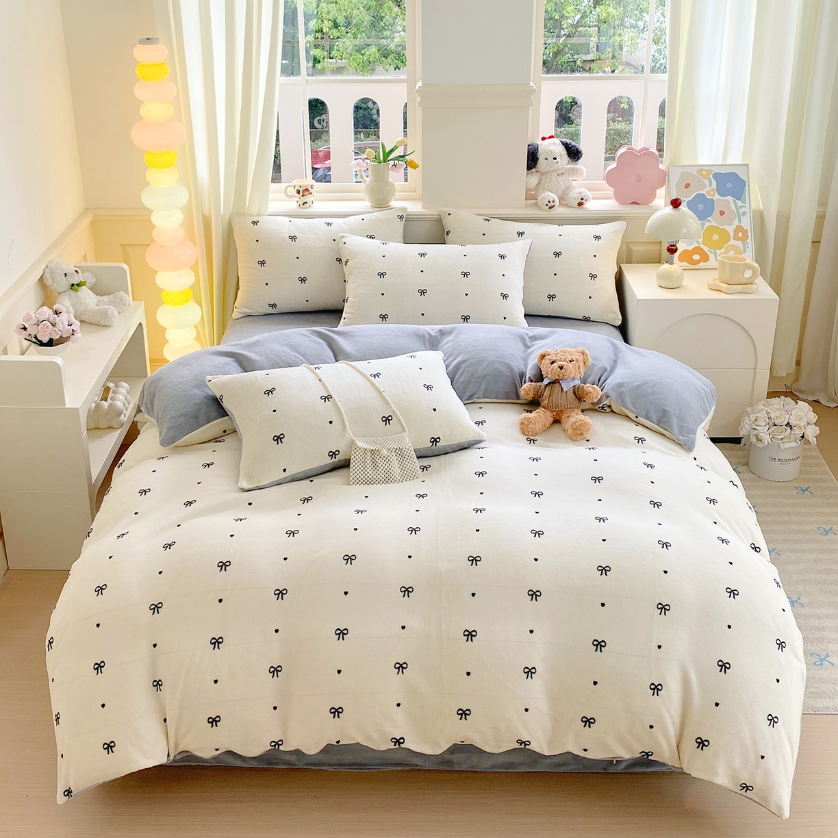 91家纺网 家纺一手货源 找家纺 （总）悦织湾家纺 2025新款高克重牛奶绒印花四件套床单床笠轻奢时尚床上用品三四件套被套