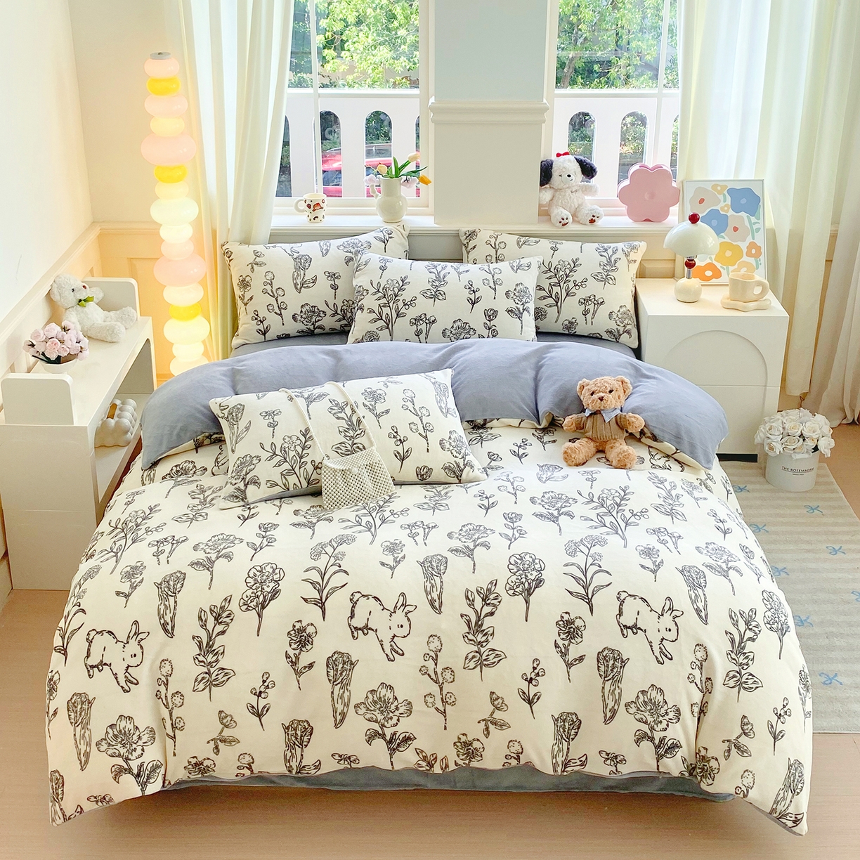 91家纺网 家纺一手货源 找家纺 （总）悦织湾家纺 2025新款高克重牛奶绒印花四件套床单床笠轻奢时尚床上用品三四件套被套