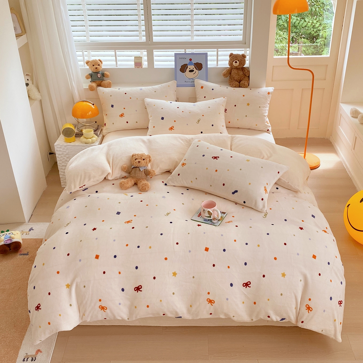 91家纺网 家纺一手货源 找家纺 （总）悦织湾家纺 2025新款高克重牛奶绒印花四件套床单床笠轻奢时尚床上用品三四件套被套