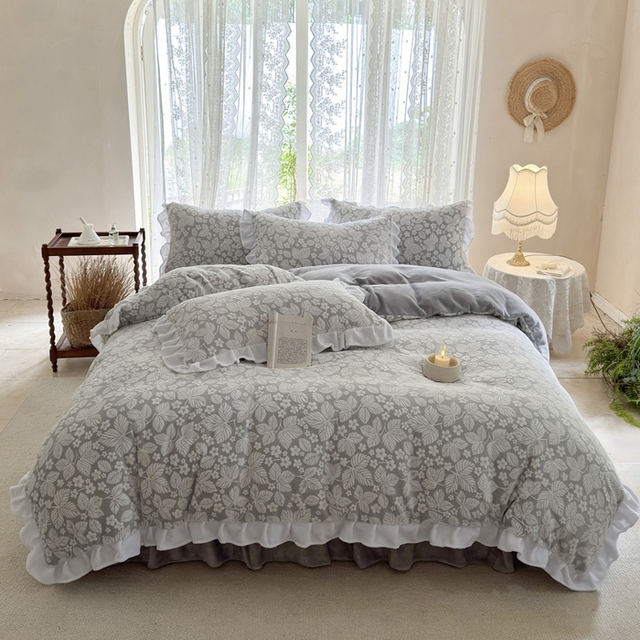 91家纺网 家纺一手货源 找家纺 （总）野合家纺 2025新款加厚雕花牛奶绒床盖款四件套