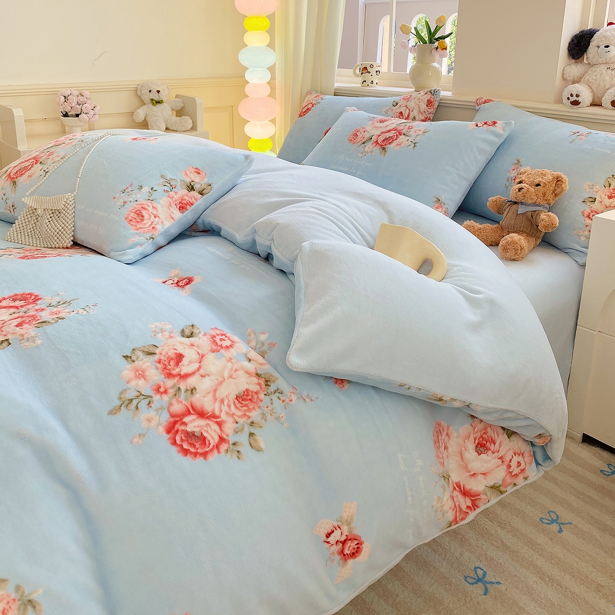 91家纺网 家纺一手货源 找家纺 （总）悦织湾家纺 2025新款高克重牛奶绒印花四件套床单床笠轻奢时尚床上用品三四件套被套