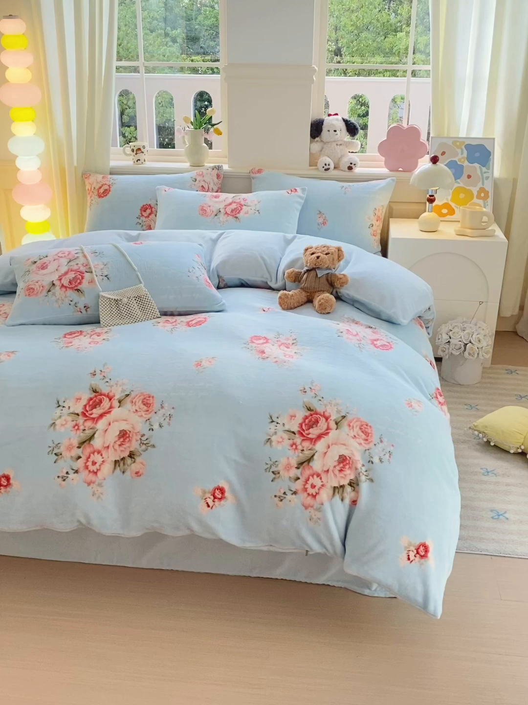 91家纺网 家纺一手货源 找家纺 悦织湾家纺 2025新款高克重牛奶绒印花四件套床单床笠轻奢时尚床上用品三四件套被套 花开富贵